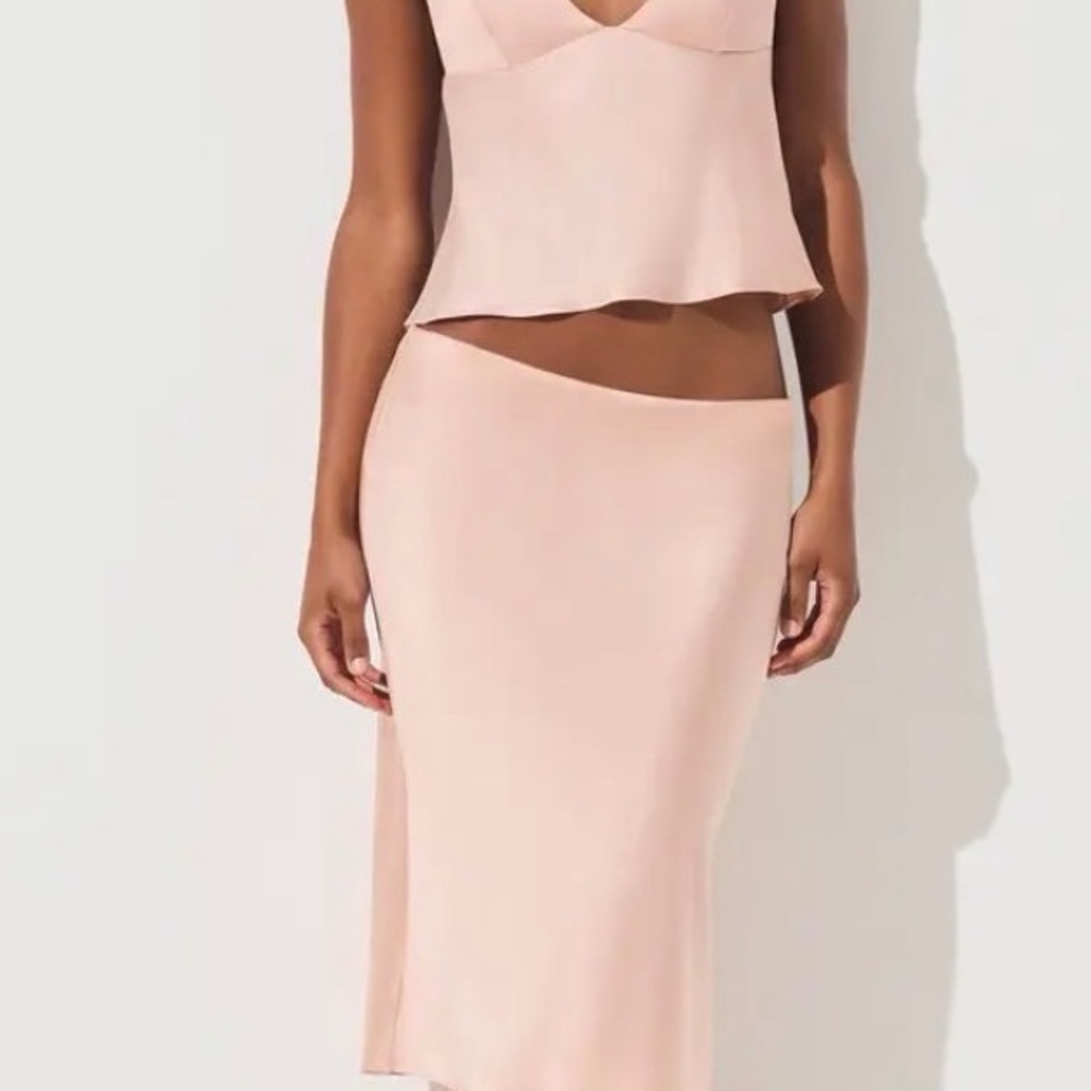 SKIMS Silk Midi Skirt - Color Villa - Picture 2 of 5